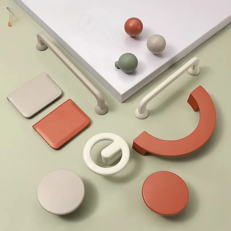 Modern Simple Cream Air Cabinet Door Handle Zinc Alloy Versatile Color Drawer Shoe Wardrobe Door Pull Knob Hardware