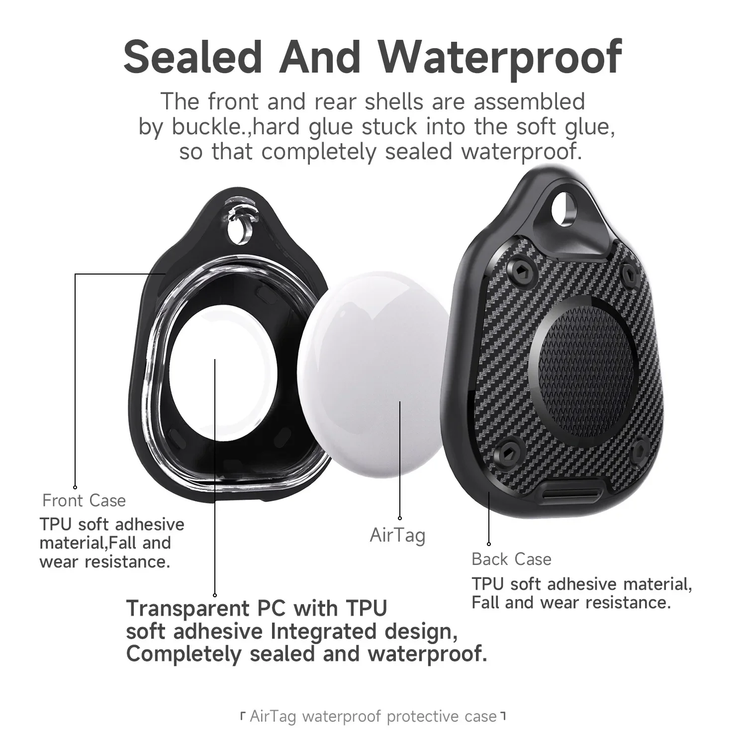 Waterproof Case for Airtag Protective Case Suitable for Apple Location Tracker  for AirTag Key Pet Three Protection Case