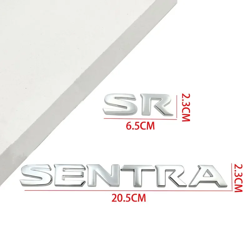 3D Metal SR SENTRA Logo For 2012-2018 SENTRA SR English Letter Label Modification Labeling Car styling sticker accessories
