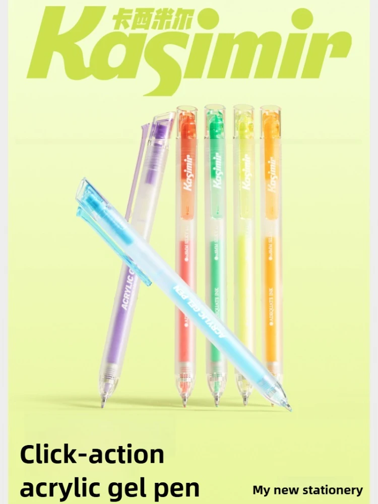 

Kasimir красочные акриловые гелевые ручки Click-Action, быстросохнущие для мелирования, шариковая ручка для рисования, канцелярские принадлежности, школьные принадлежности