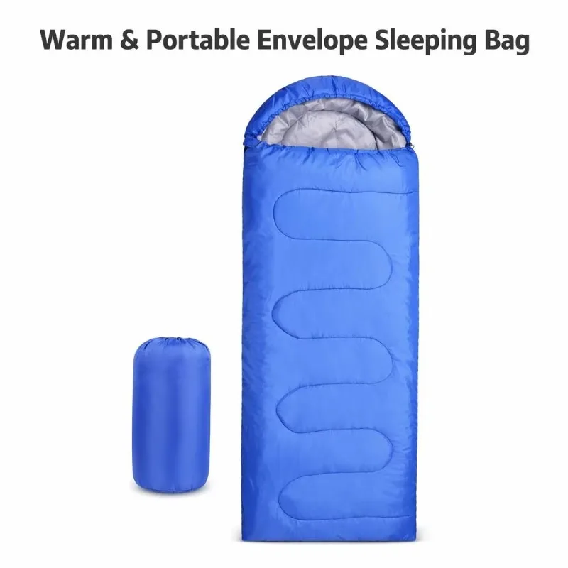 XMSJ YJQX Envelope Hooded Winter Sleeping Bag 170T Polyester Hollow Cotton Portable Foldable For Outdoor Hiking Camping