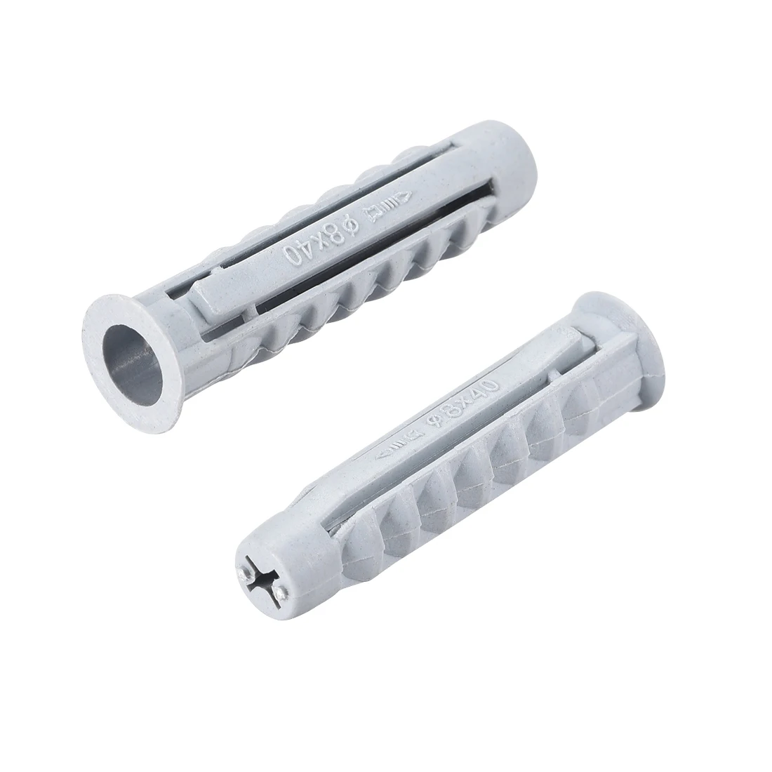 uxcell 50pcs 8mmX40mm Plastic Expansion Pipe Column Concrete Anchor Wall Plug Gray  for Home Garden DIY Application