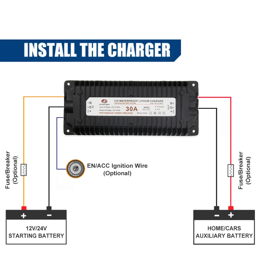 Rv Bed Car High-Power Secondary Battery Charging 12v24v To 14.6v29.2v400w Lithium Iron Phosphate Charger