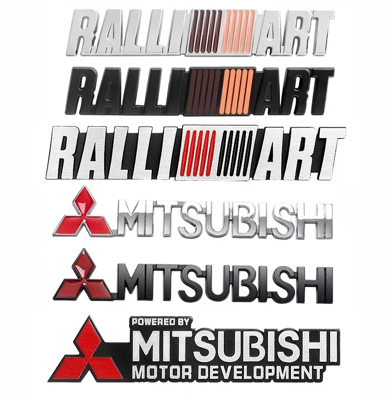 

For Mitsubishi RALLIART ASX Triton Outlander Lancer Mirage Xpander Triton Metal 3D Car Front Grille Badge Rear Trunk Sticker