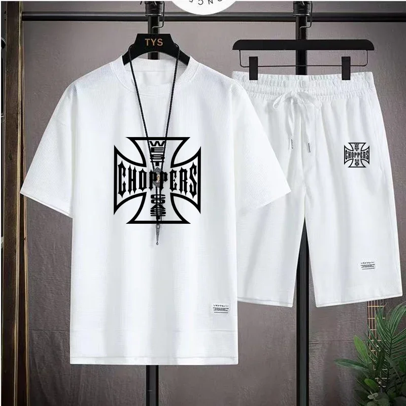 Men\'s designer clothing Breathable casual T-shirt + shorts two-piece summer loose sportswear Fitness jogging wear short-sleeved