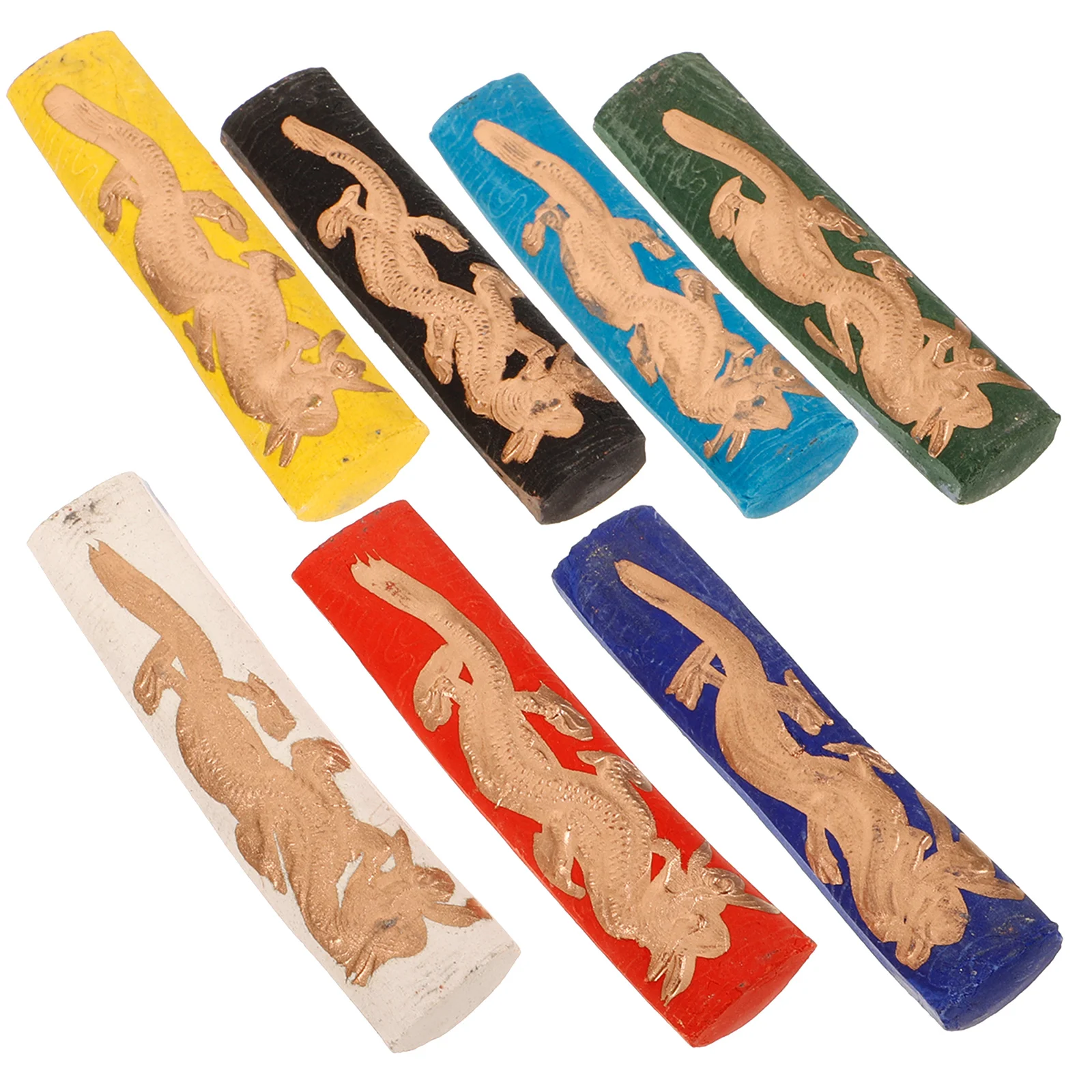 7 Pcs Colored Ink Strips Calligraphy Brush Block Drawing Practice Tool Paint Ink Stick Student Traditional Chinese Hui Mo