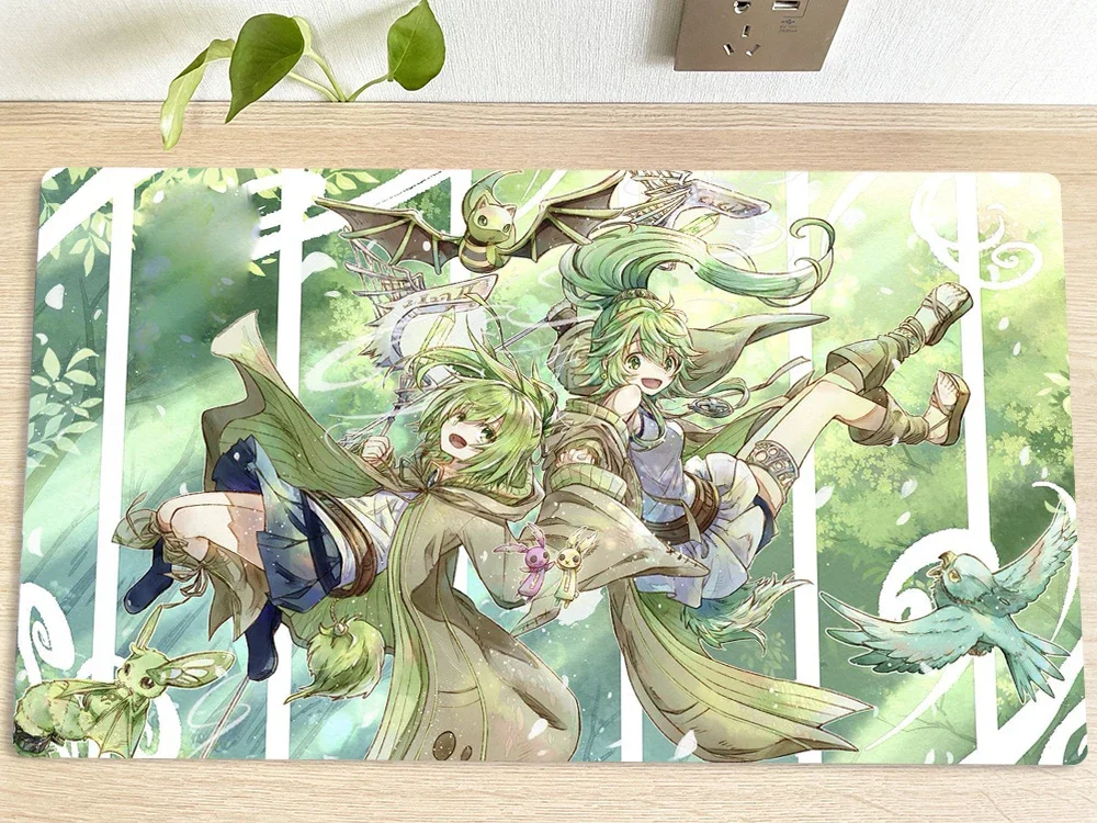 

YuGiOh Table Playmat Wynn The Wind Charmer & Winda, Priestess of Gusto TCG CCG Mat Trading Card Game Mat Mouse Pad Play Mat