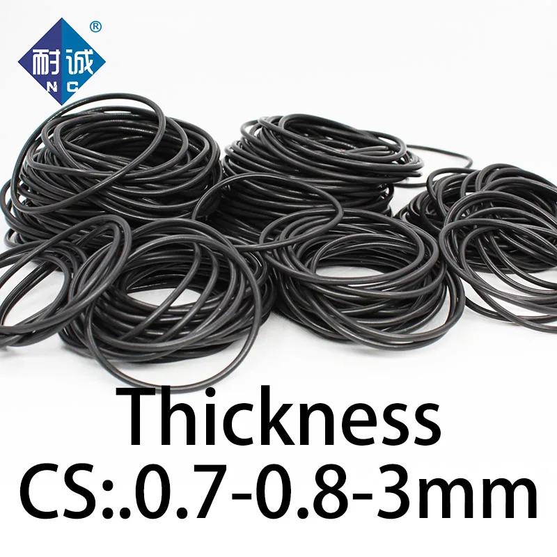 O-ring thickness 0.7/0.8/3mm CS NBR Nitrile sealing temperature resistant gasket rubber ring complete in specifications