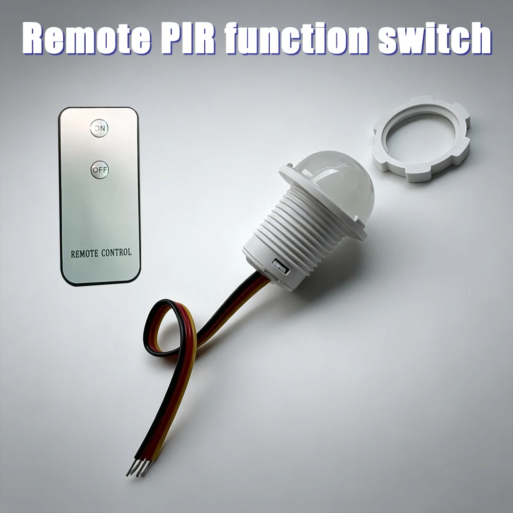 12V Automatic PIR Motion Sensor Switch for Bedroom Hallway Closet,Remote Control&Induction Function,Delay Off LED Light Switch