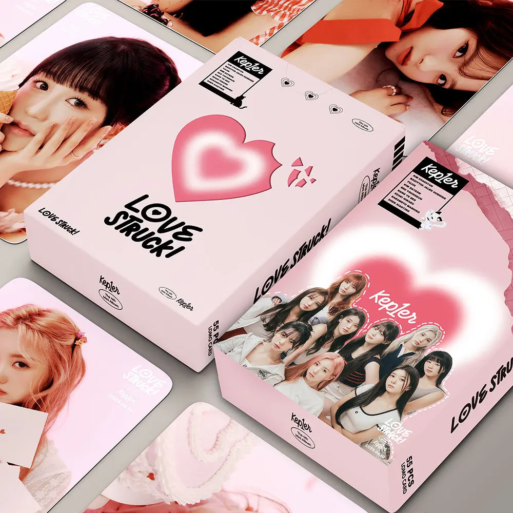 55Pcs/Set KPOP KEP1ER Love Struck Album Selfie Boxed LOMO Cards Xiaoting Bahiyyih Chaehyun Two Sides Photocards Fans Collection