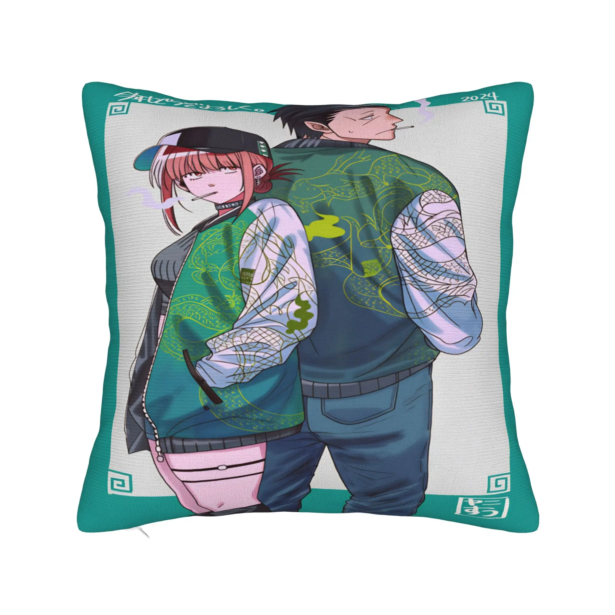 Smoking Behind Supermarket Yamada Pillow Case  Retro Trendy Pillow Cover Comfy Pillowcases For Living Room Chair