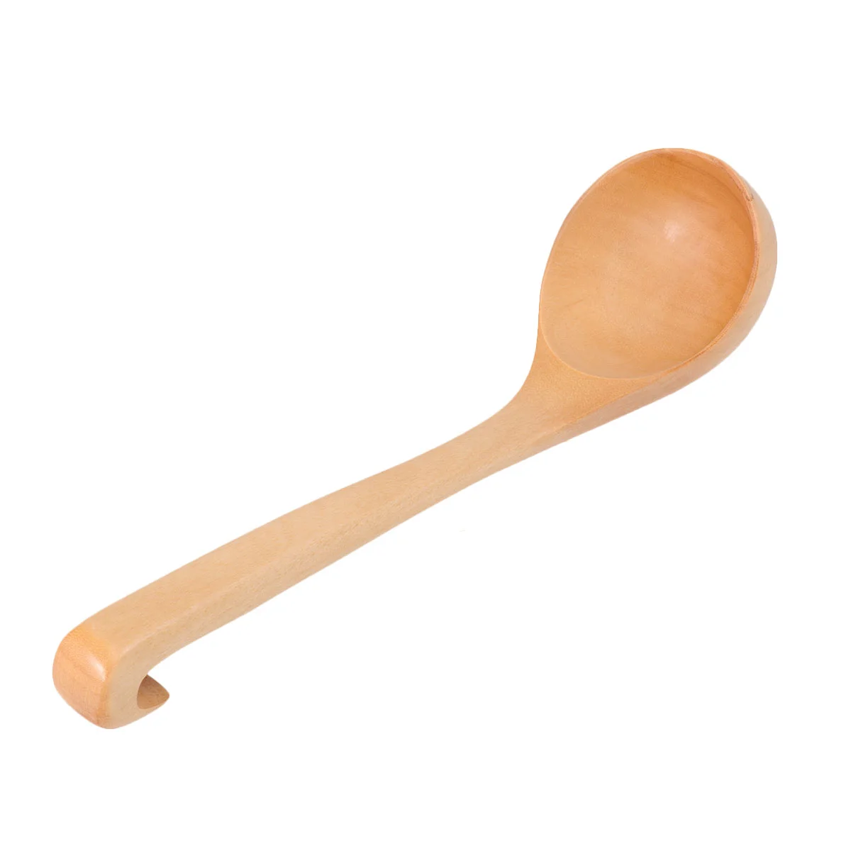 1Pc Wooden Soup Ladle with Hook Retro Tableware Delicate Kitchen Utensil wooden spoon wooden tableware