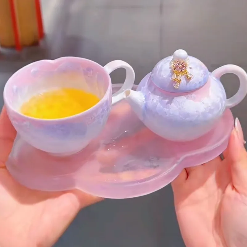 

Star purple cup group gradual change purple ice crack ceramic merchandise cup group