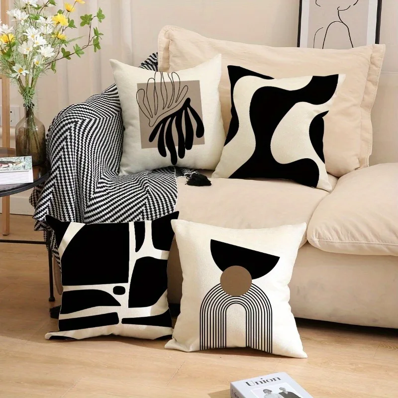 Abstract geometric line printed pillowcase modern Nordic style home furnishing room decoration living room sofa cushion cover