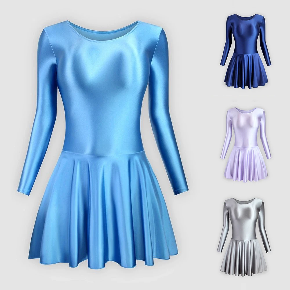 Length 65cm Sexy Women Pleated Yoga Mini Dress Bodycon Long Sleeve High Waist Sport Gym Dress