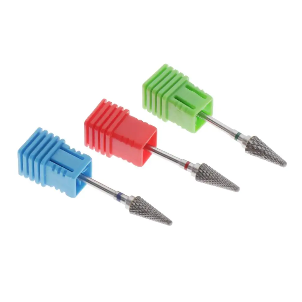 Pack of 3 Nail Art Polishing Drill Bits Gel Removal Buffing Grinding Bits