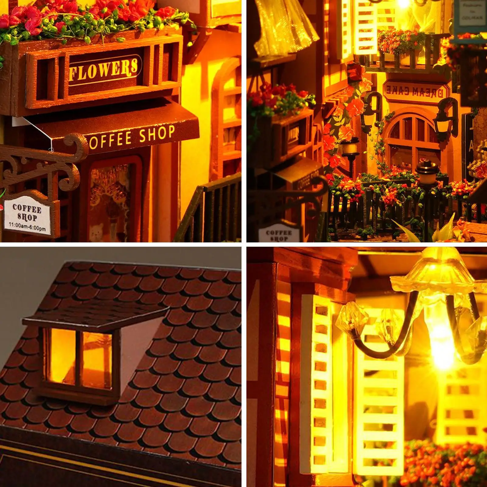 

Booknooks Kit For Adults Wood 3D Tabletop Puzzle Decor Book Nook LED House Model For Kids Adults Bedroom Classroom Library
