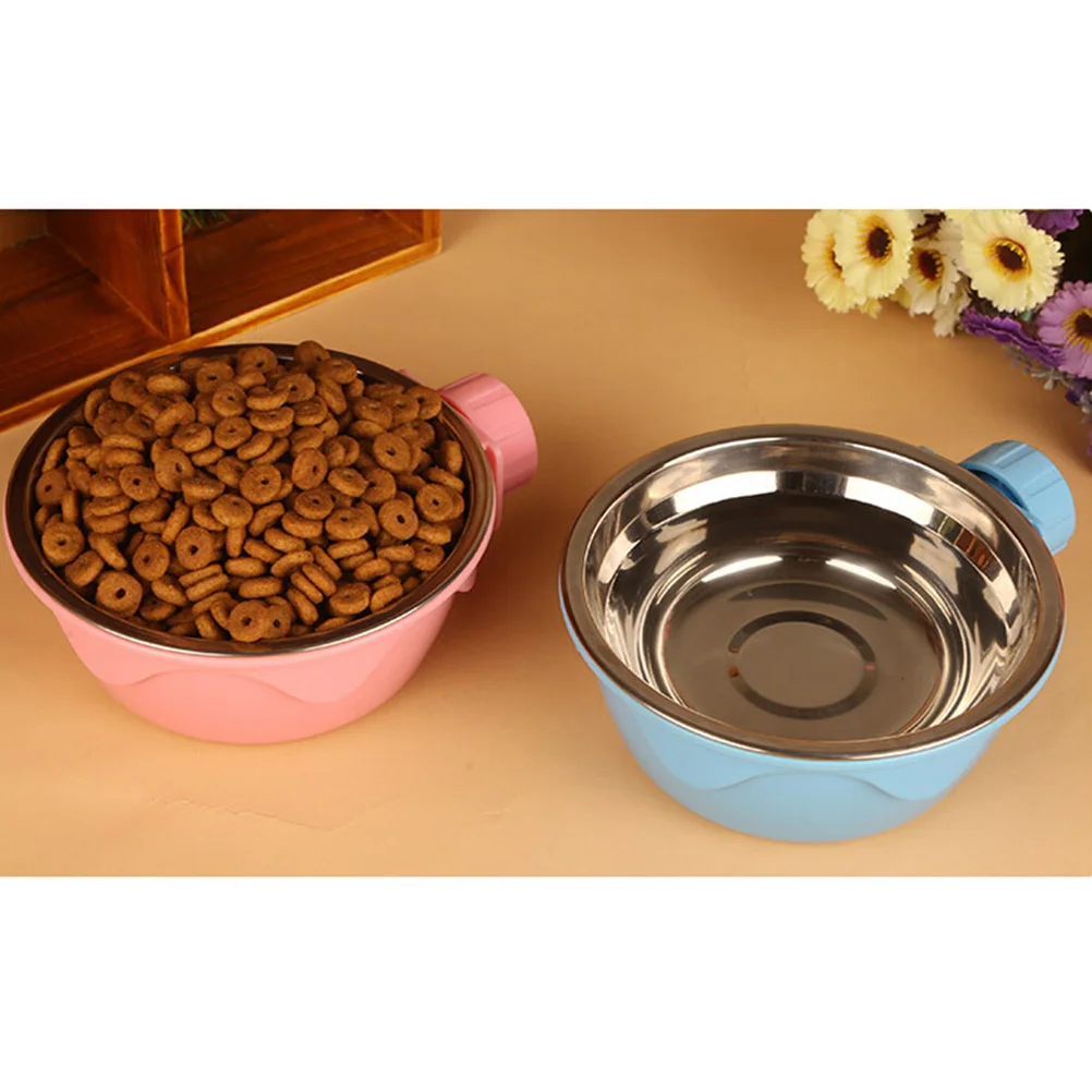 

Cage Stainless Steel Pet Dog Cat Bowl Blue Durable PP Material Economical Practical Detachable Pet Bowl