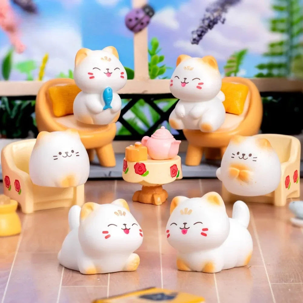 

Creative DIY Doll House Cat Doll Car Ornament Fairy Miniature Figurines Gift Gardening Mini Animals Figurine