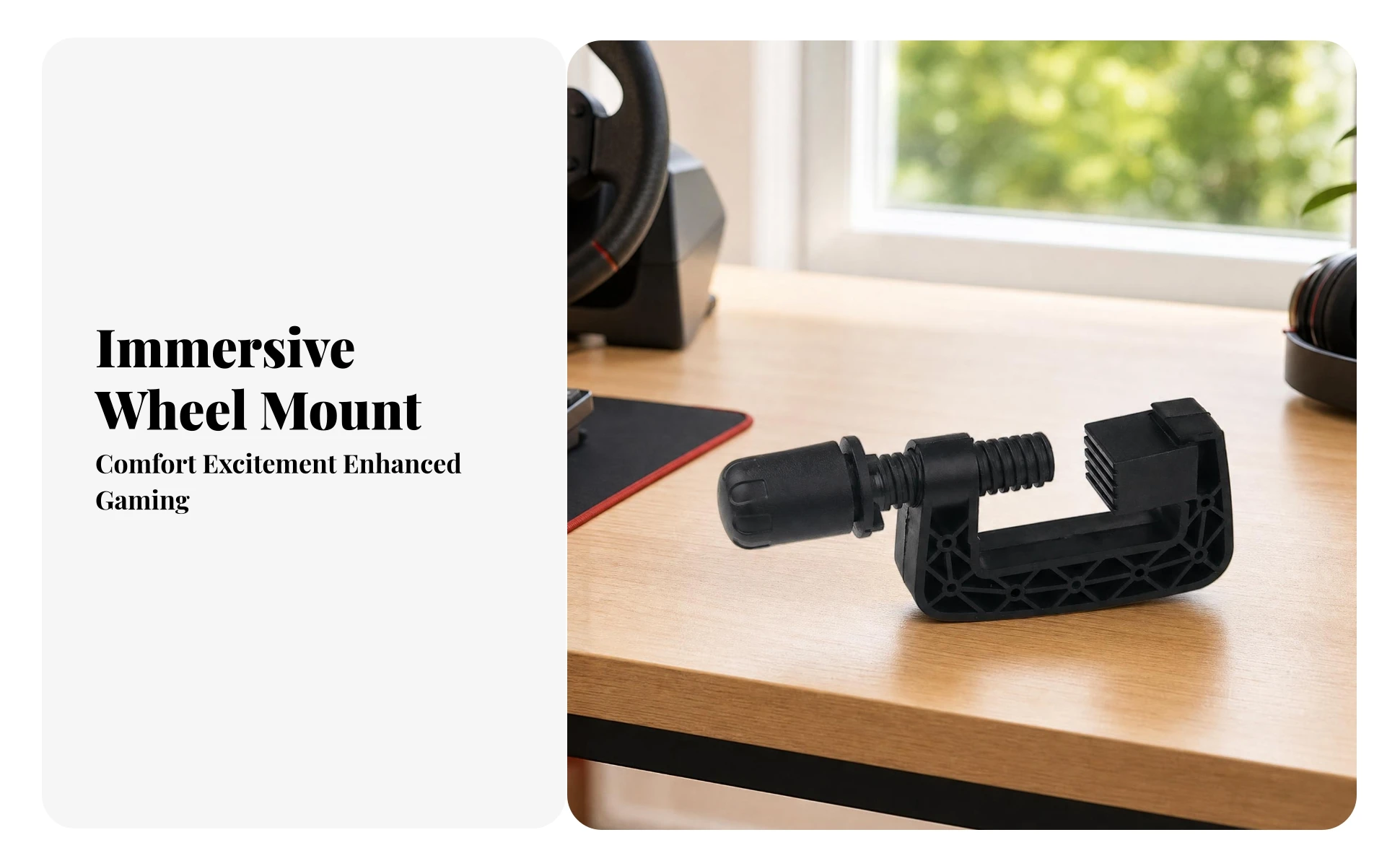 Steering Wheel Desk Clamp Hand Knob Racing Wheel Mount Clamp Threaded Screw PETG Plastic Steering Wheel Desk Clamp Hand Knob Racing Wheel Mount Clamp Threaded Screw PETG Plastic