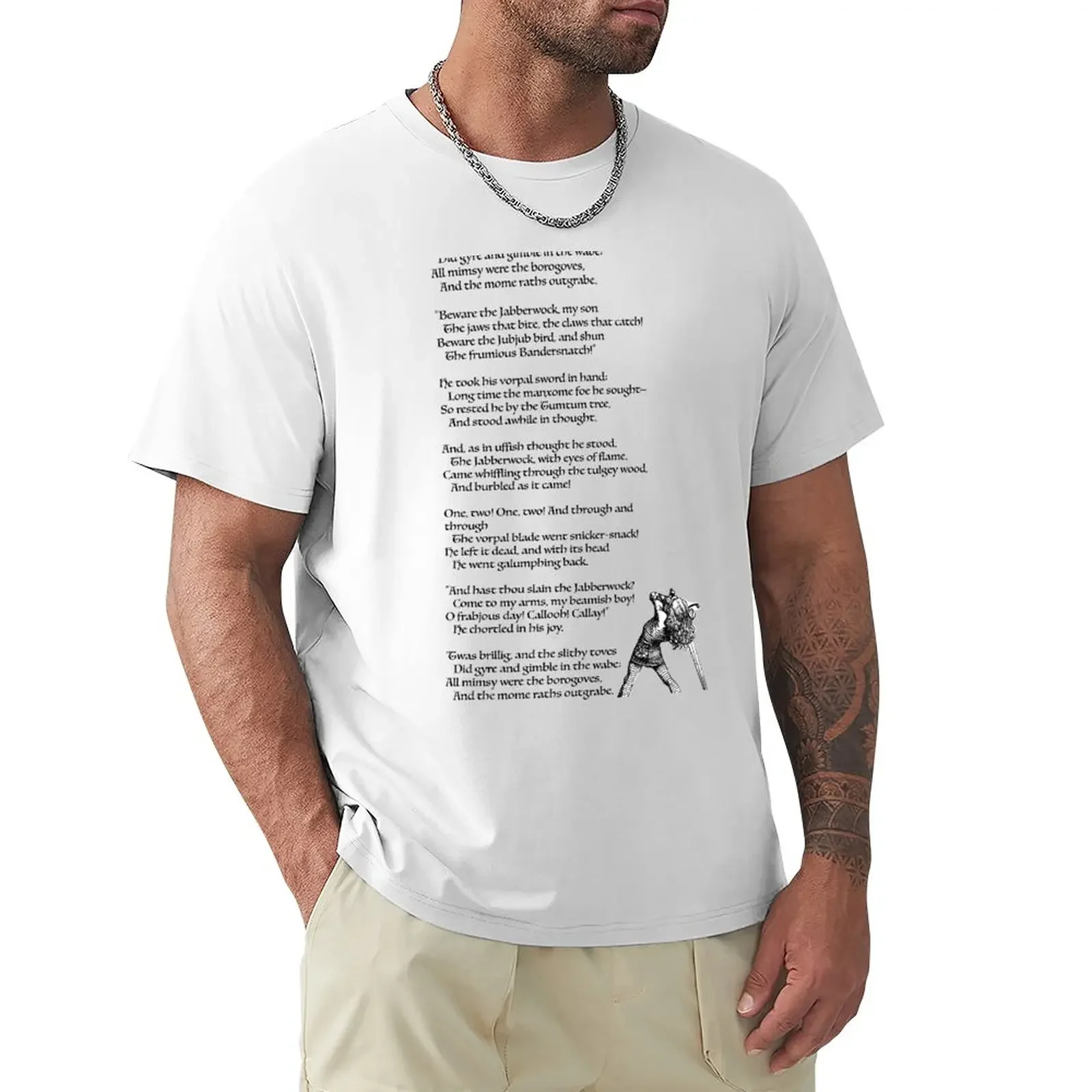 Jabberwocky Poem T-Shirt cute clothes sports fans t shirts men