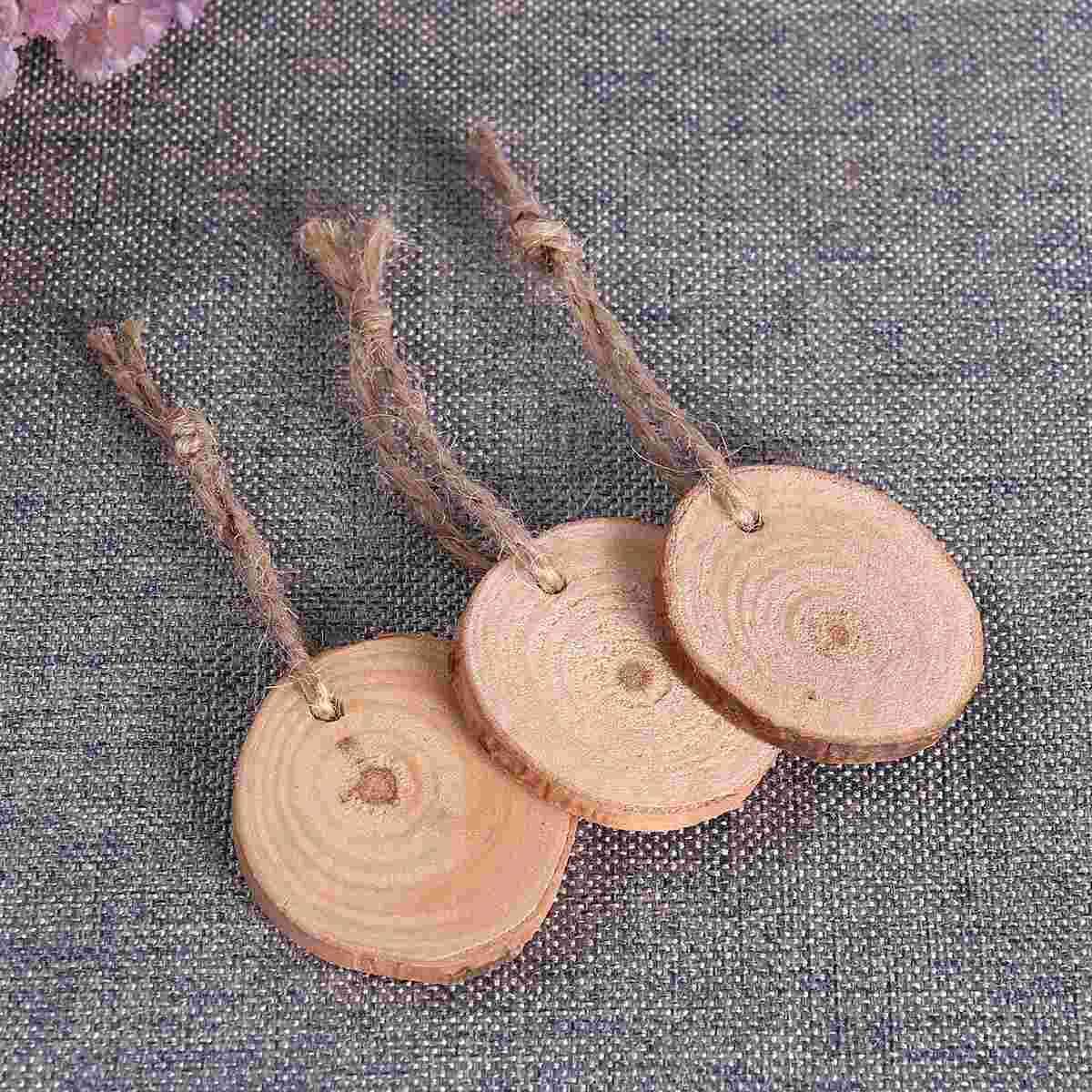 30pcs 6-8CM Wood Log Slices Discs for DIY Crafts Wedding Centerpieces with 10M Jute Twine Wood slices