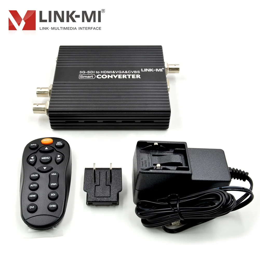 محول SDI الذكي إلى HDMI/VGA/AV مع قائمة OSD للتحويل غير المتماثلة التلقائي PAL/NTSC وإدارة EDID