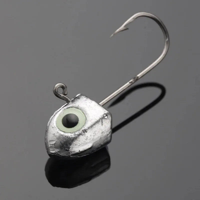 5pcs Luminous 3D Eye Jig Head Fishing Hooks 2g 2.5g 3.5g 5g Jig Head Ice Bass Carp Fishing Jig Soft Lure Bass Fishing