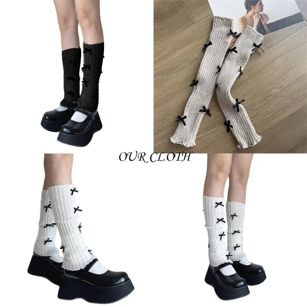 

Японская ребристая вязаная крышка для ног Женщины сладкие ноги с ногами с бахнотом теплее длинные носки y1ac