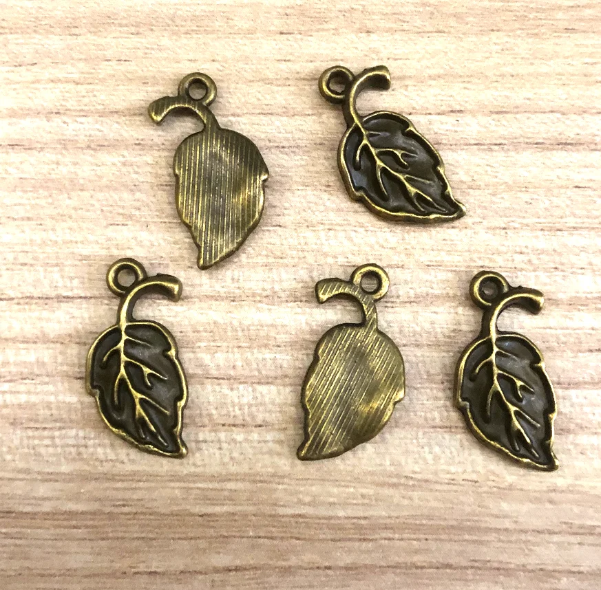 

20pcs 20*10mm leaf design pendants for handmade findings HW3263 Zinc alloy metal