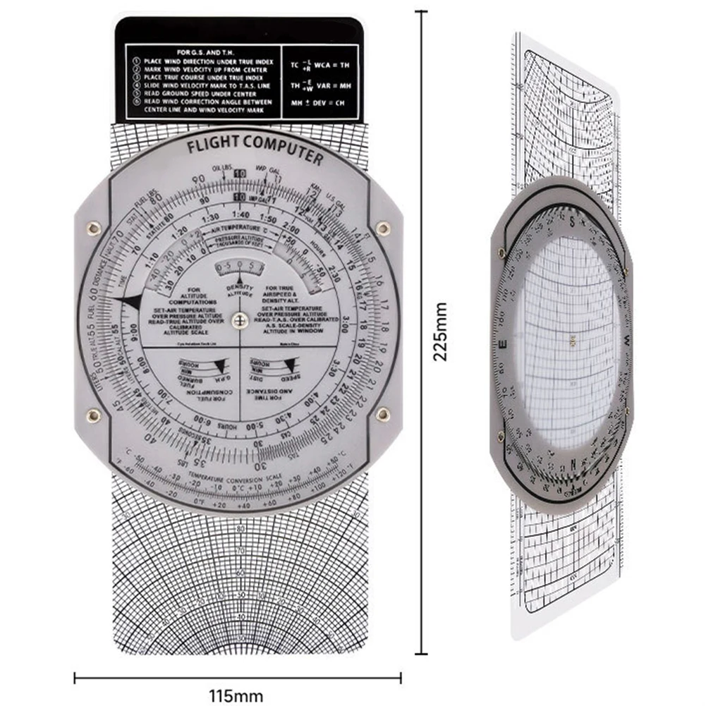

9.05X4.72X0.19 Inches Aviation Plotter Professional Flight Training Ruler Aviation Ruler Versatile Measuring Tool