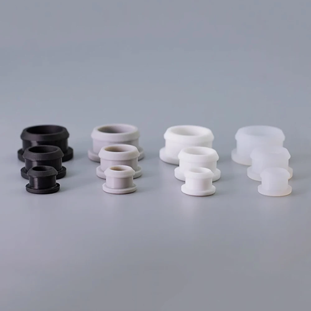 2/10 pièces 4.5mm-50.6mm caoutchouc de Silicone Snap-on œillet trou bouchons embouts bonde fil câble protéger douille noir/blanc