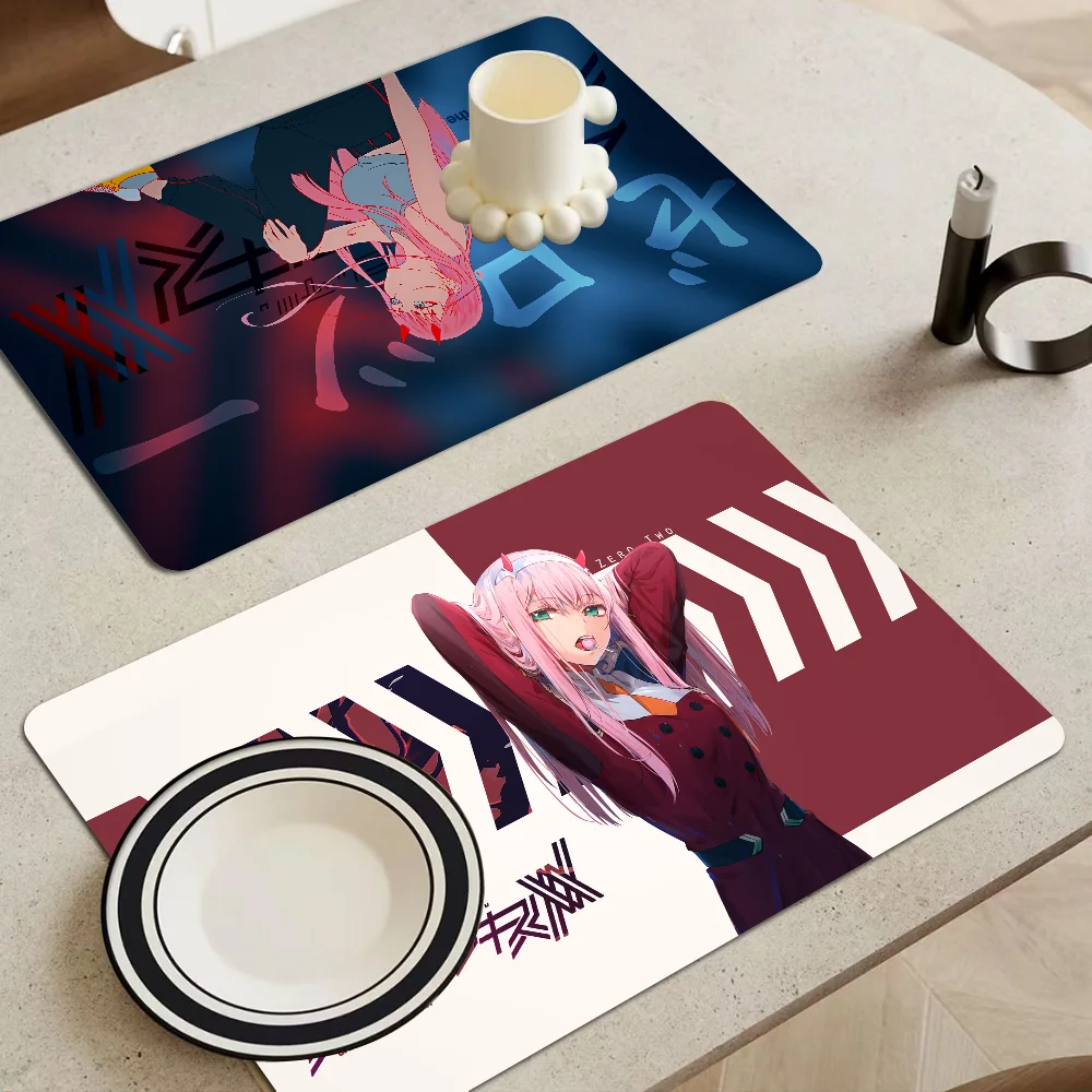 

Zero Two Darling In The Franxx Table Drain Pad Tabletop Absorbent Draining Mat Tableware Mats Placemats For Table Decor