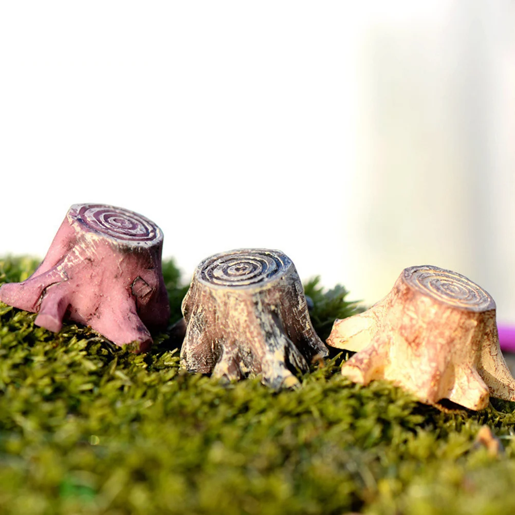 

12Pcs Cartoon Mini Tree Stump Resin Root Stump Decoration for Fairy Garden Miniature Micro Landscape Decorative Ornament