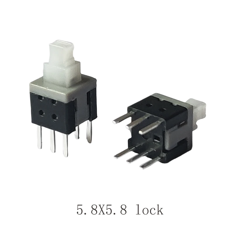 20Pcs Self-Locking Push Switch Press On Press Off Button Switch 6Pin Size 5.8x5.8mm 7x7mm 8X8mm 8.5x8.5mm