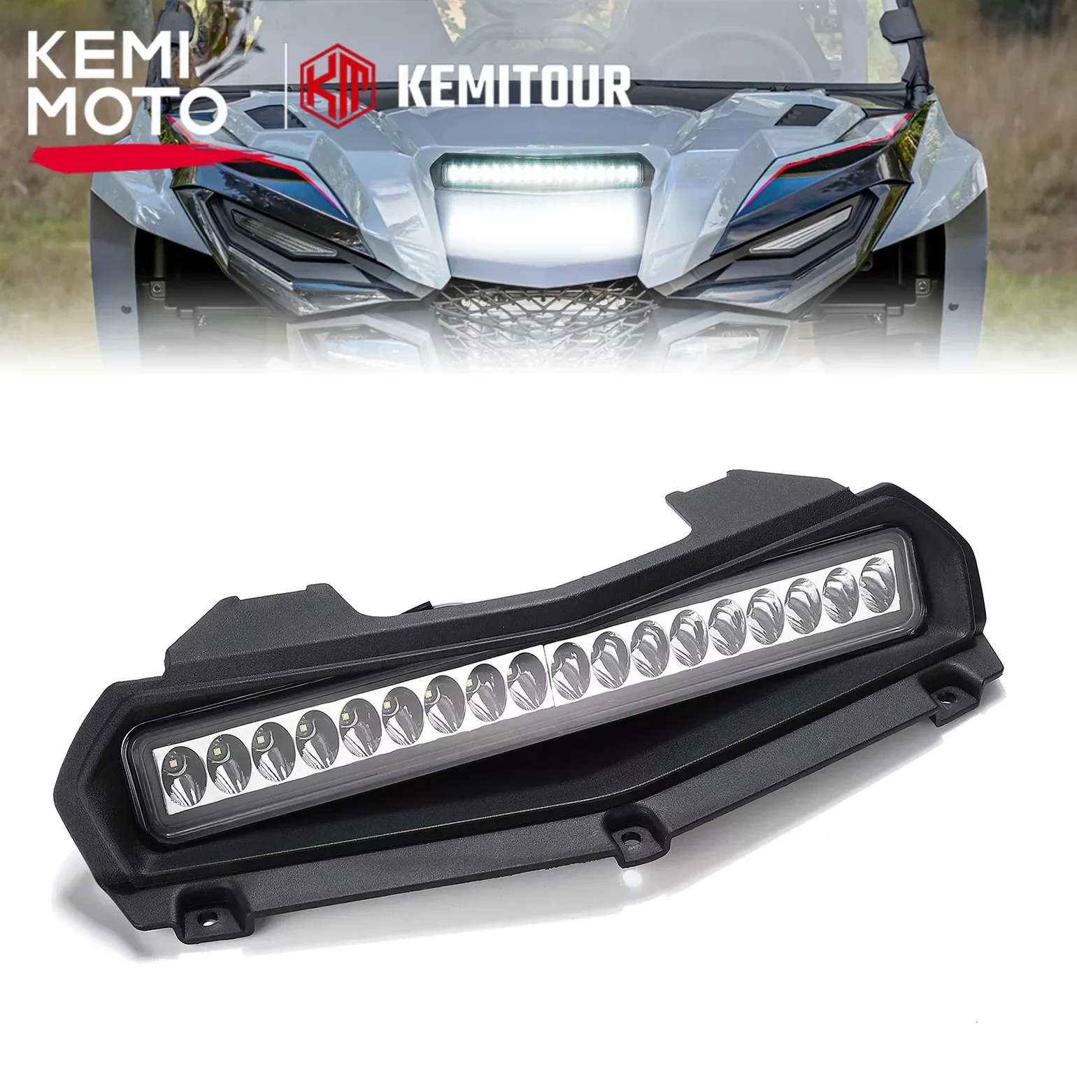 

KEMIMOTO Front Grill Accent Running Lights UTV Hood Scoop Light Compatible with Yamaha Wolverine RMAX2/ RMAX4 1000 2021-2023