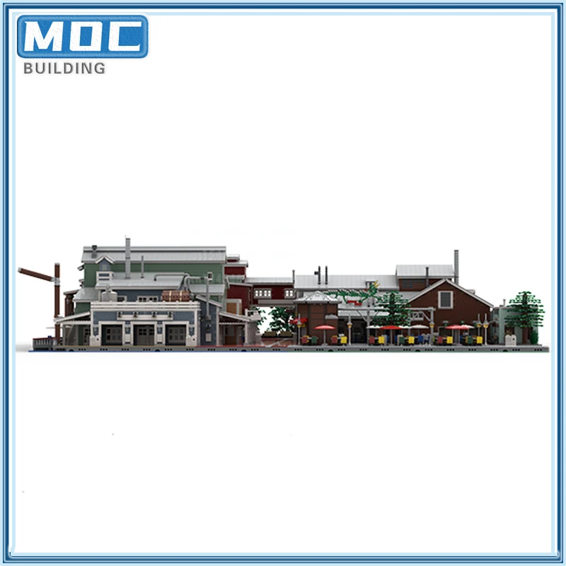 City Streetview Modular MOC Pacific Wharf Combined Set Building Blocks Technology Bricks Castle Model Birthday Gifts