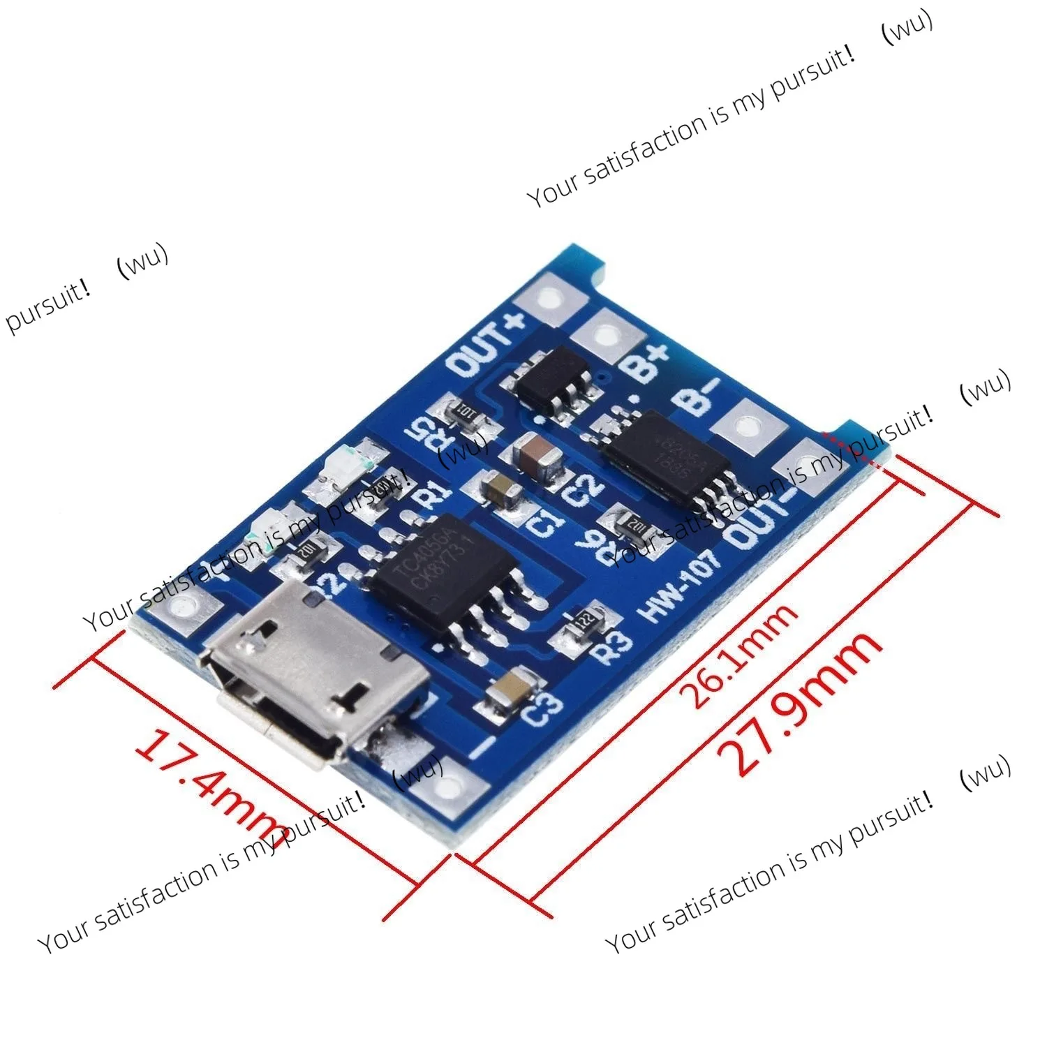 TP4056 | 18650 lithium battery 3.7v 3.6V 4.2V lithium battery charging board 1A overshoot and discharge protection