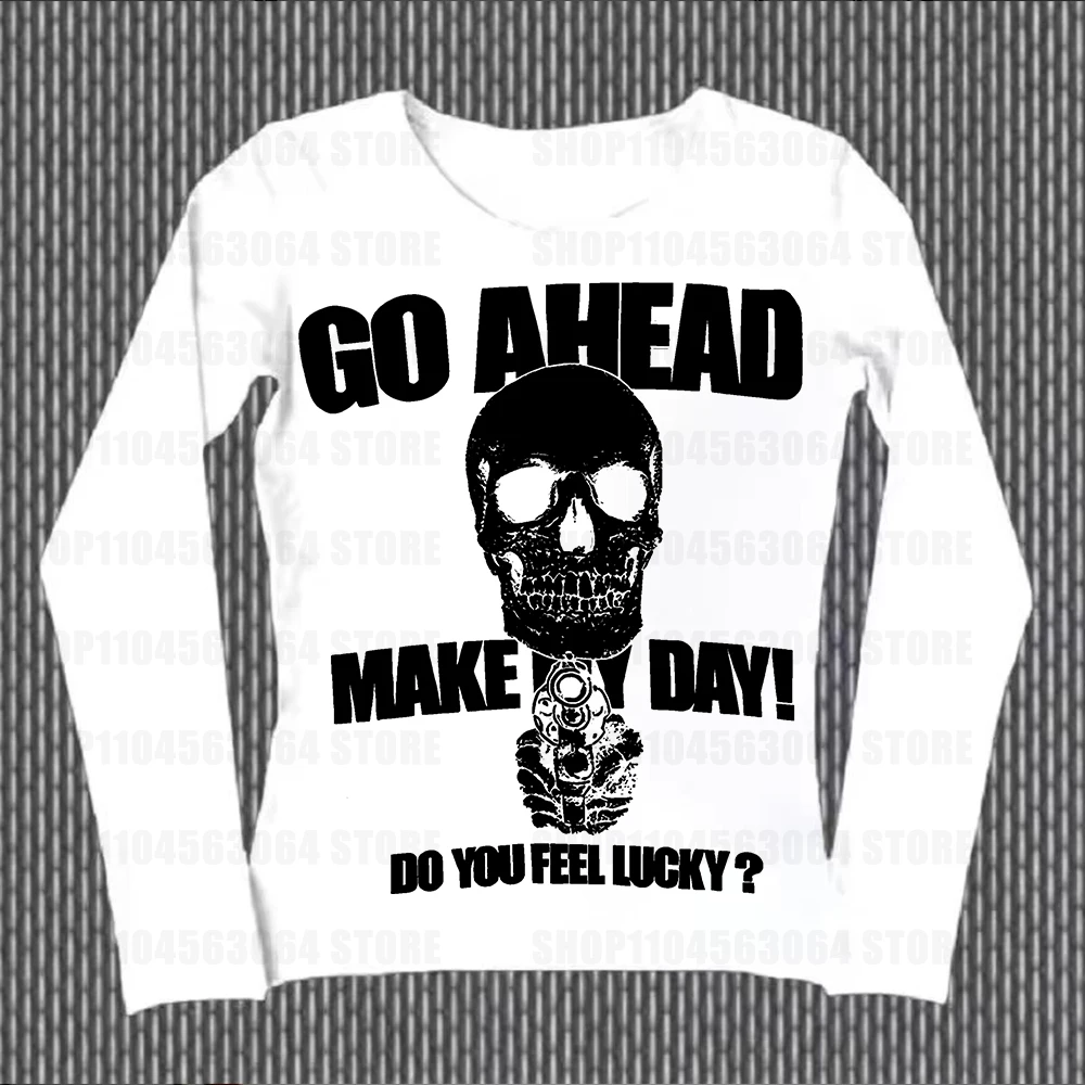 

Streetwear Emo Girls Sexy Long-sleeve Tees Tops Gothic Punk Y2k Long-sleeve T-shirt Vintage Printing Slim Casual Long-sleeve 90s