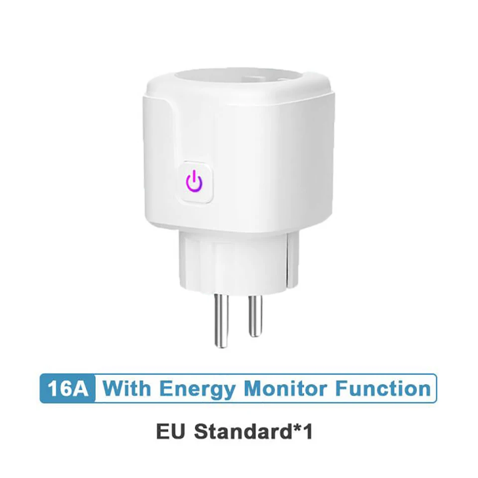 Smart Plug WiFi Socket EU 16A/20A With Power Monitor Timing Function Tuya Smart Life APP Control Works With Alexa Google Home