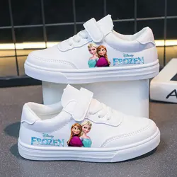 Disney Kids Girls Shoes 2024 New Children Sneakers Girls Elsa Frozen Princess scarpe sportive Casual scarpe da studente scarpe per adolescenti