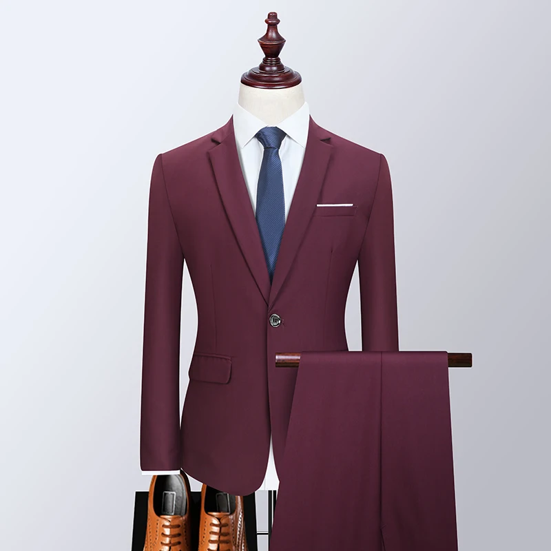 

2025 High-Quality Fashionable Stylish Versatile Trendy Business Casual Suit Sets Wedding Professional Two-Piece Suits for Men