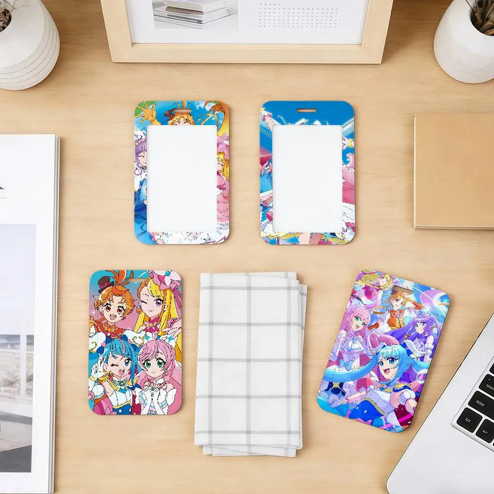 anime cute h-Hirogaru Sky Pretty Cure  Precure Sliding Card case ID Name Badge Holder Pass Card Cover Students Card Bus Holder