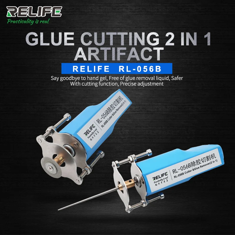 Relife RL-056B Elektrische Lijm Removal Tool 2 In 1 Hoge Percision Oca Lijm Lijm Remover Voor Telefoon Reparatie Verstelbare Shifting
