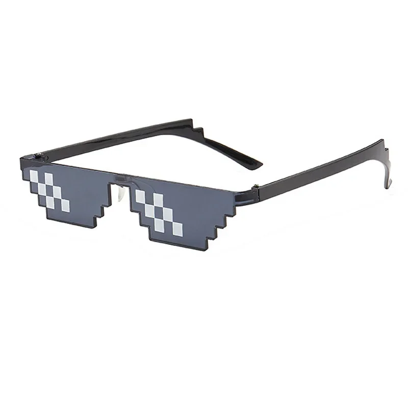 Modne odcienie okularów 8-bitowe pikselowane damskie okulary przeciwsłoneczne Okulary unisex Okulary przeciwsłoneczne z mozaiką Śmieszne okulary Vintage Thug Life