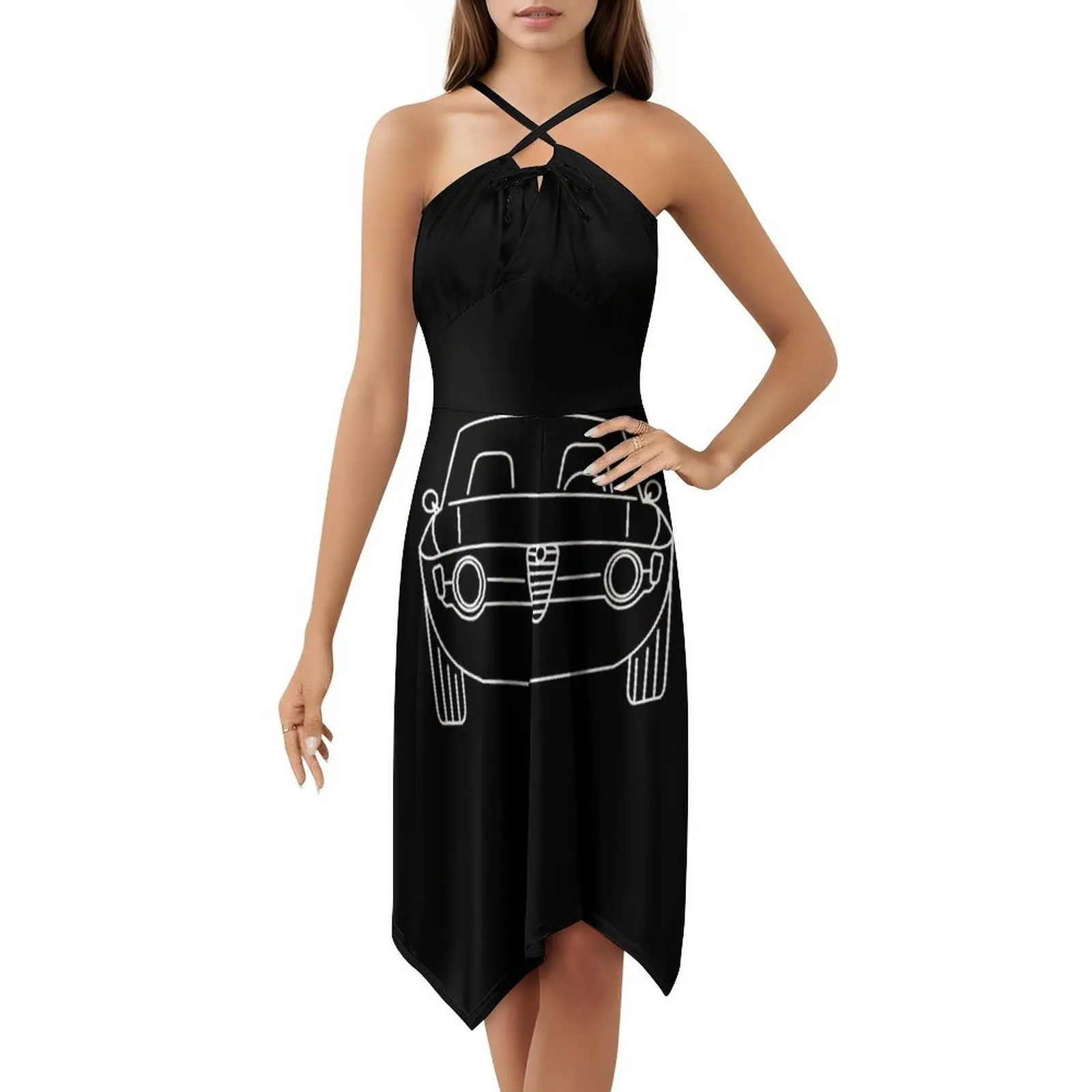 فستان حفلات نسائي صغار ملابس الشارع الشهير ملابس نادي مطبوعة عصرية للإناث لمحبي السيارات السريعة فستان السيارات الإيطالية ألفا للنساء #5