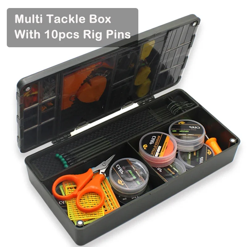 Multi- Fishing Box Fishing Rig Board Box With Rig Pins 22 Compartments Of Various Sizes  Carp Fishing Accessories