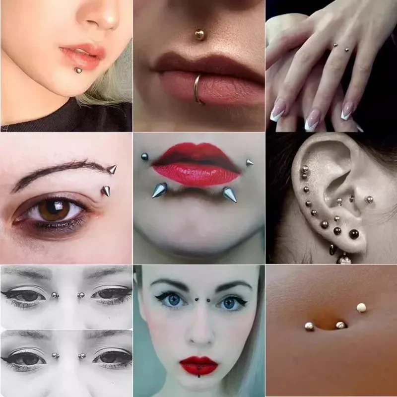Fashion Fake Lip Nail Eyebrow Nose Ring No Piercing Lip Nails Sticker Selfadhesive Waterproof Reusable Body Belly Button Jewelry image 5