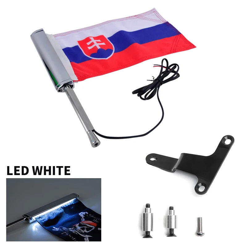 Gold wing 1800 Slovakia Flag Decoration Kit For Honda GL1800 Motorcycle Rear Luggage Flagpole LED Decoration Kit-PANICAL