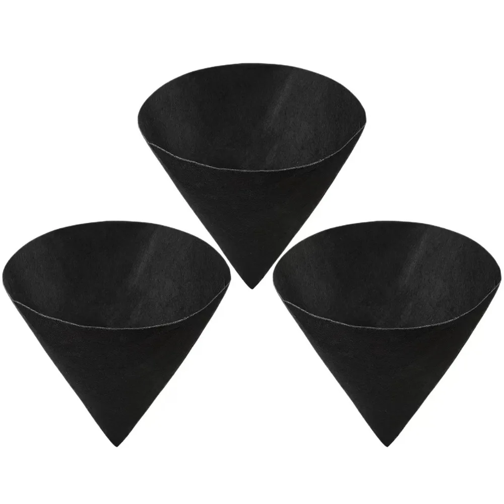 

3pcs Practical Breathable Cone Shaped Liners Black Reusable Felt Gardening Mats Eco-Friendly Hanging Plant Liners Plant Care